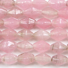 Beads, 6x8mm Diamond Bicone, PINK OPAL