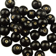 6mm Round - Opaque Black