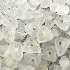 Beads, 4x8mm Nuggets, Transparent Matte, CRYSTAL