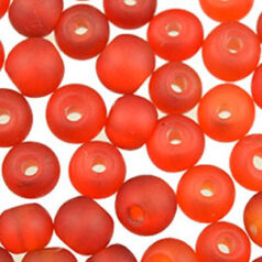 8mm Round Trans. Matte - Red