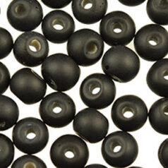 Beads, 8mm Round, Opaque Matte, BLACK