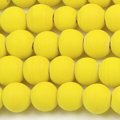 Glass Bead, 8mm Round Trans. Matte - Yellow