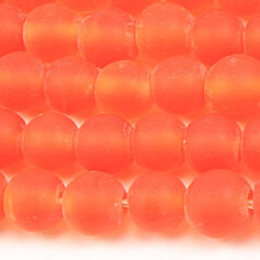Beads, 8mm Round, Transparent Matte, APRICOT
