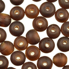 Beads, 8mm Round, Transparent Matte, BURGUNDY