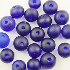 8mm Round Trans. Matte - Cobalt Blue