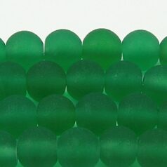 Beads, 8mm Round, Transparent Matte, GREEN