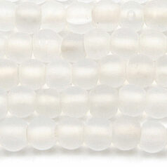 Beads, 6mm Round, Transparent  Matte, CRYSTAL