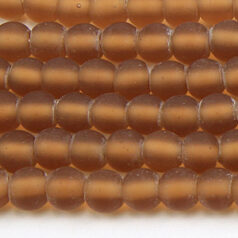 Glass Bead, 6mm Round Trans. Matte - Amber
