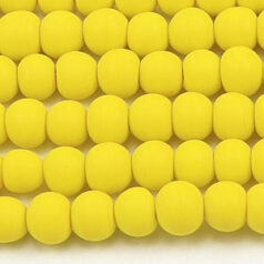 Beads, 6mm Round, Transparent  Matte, YELLOW
