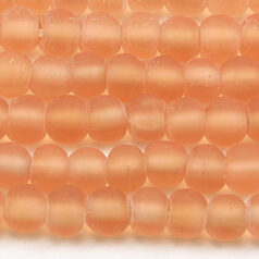 Glass Bead, 6mm Round Trans. Matte - Apricot