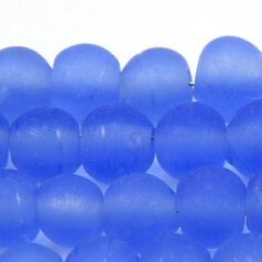 Beads, 6mm Round, Transparent  Matte, SKY BLUE