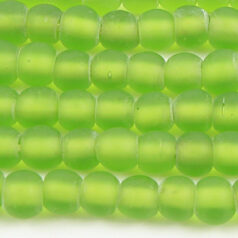 Beads, 6mm Round, Transparent  Matte, KIWI GREEN