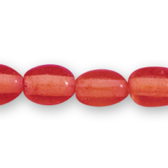 Glass Bead - 5x7mm Oval Transparent - Red