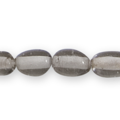 Glass Bead - 5x7mm Oval Transparent - Grey