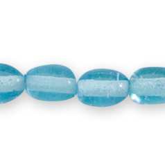 Glass Bead - 5x7mm Oval Transparent - Lt. Sapphire