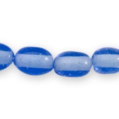 Glass Bead - 5x7mm Oval Transparent - Cobalt