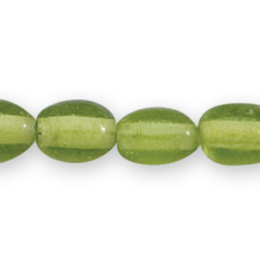 Glass Bead - 5x7mm Oval Transparent - Peridot