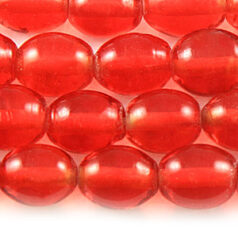 Beads, Glass Beads, 8x10mm Oval Transparent, LIGHT RED
