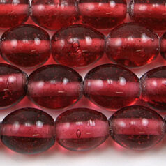 Beads, Glass Beads, 8x10mm Oval Transparent, ROSE