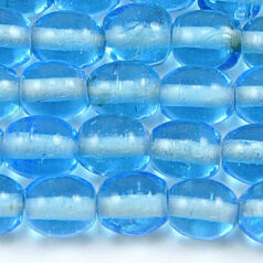 Beads, Glass Beads, 8x10mm Oval Transparent, LIGHT AQUA