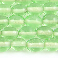 Beads, Glass Beads, 8x10mm Oval Transparent, PALE GREEN