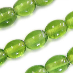 Beads, Glass Beads, 8x10mm Oval Transparent, CHARTREUSE