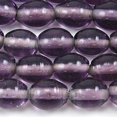 Beads, Glass Beads, 8x10mm Oval Transparent, VIOLET