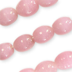 Beads, Glass Beads, 8x10mm Oval Transparent, PINK OPAL