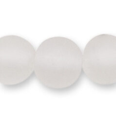 Glass Beads - 15mm Round -Transparent Matte, Crystal (hole size 3.6mm)