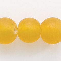 Glass Bead, 15mm Round Trans. Matte -  Yellow