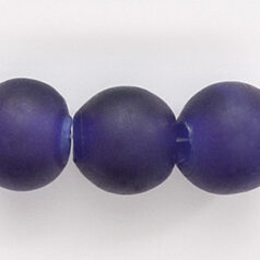 Glass Bead, 15mm Round Trans. Matte -  Cobalt