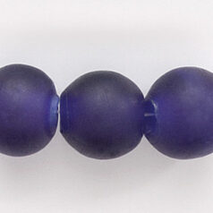 Glass Beads - 15mm Round -Transparent Matte, Cobalt Blue(hole size 3.6mm)
