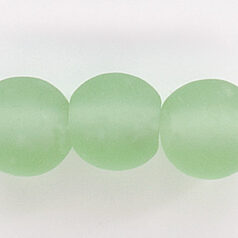 Glass Bead, 15mm Round Trans. Matte -  Pale Green