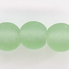 Glass Beads - 15mm Round -Transparent Matte, Pale Green(hole size 3.6mm)
