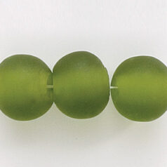 Glass Beads - 15mm Round -Transparent Matte, Chartruese(hole size 3.6mm)