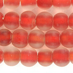 Glass Beads - 8mm Round - Matte Colourlined - Red