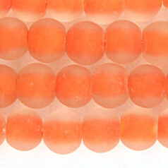 Glass Beads - 8mm Round - Matte Colourlined - Orange