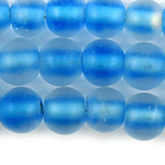Glass Beads - 8mm Round - Matte Colourlined - Turquoise