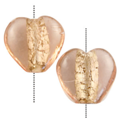 15x17mm Heart Silverfoil Bead - SILK