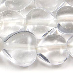 Glass Bead, 13mm Heart Transparent - Crystal