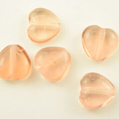 13mm Heart Transparent - Pink