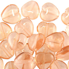 13mm Heart Transparent - Pink