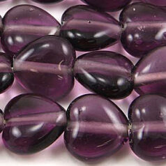 Beads, Glass Beads,  13mm Heart Transparent, PLUM