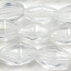 Beads, 12x7mm Bicone, Transparent, CRYSTAL
