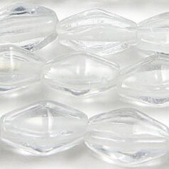 Beads, 12x7mm Bicone, Transparent, CRYSTAL