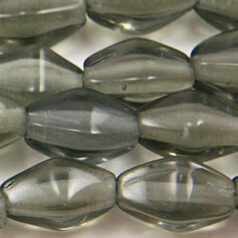 Beads, 12x7mm Bicone, Transparent, Grey