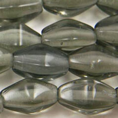 Beads, 12x7mm Bicone, Transparent, GREY