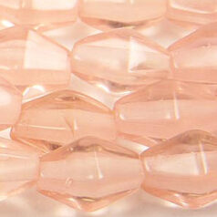 Beads, 12x7mm Bicone, Transparent, PINK