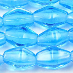Beads, 12x7mm Bicone, Transparent, AQUA