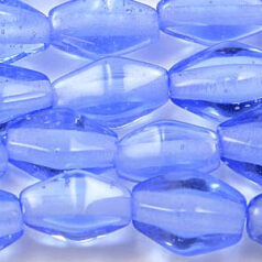 Beads, 12x7mm Bicone, Transparent, SAPPHIRE